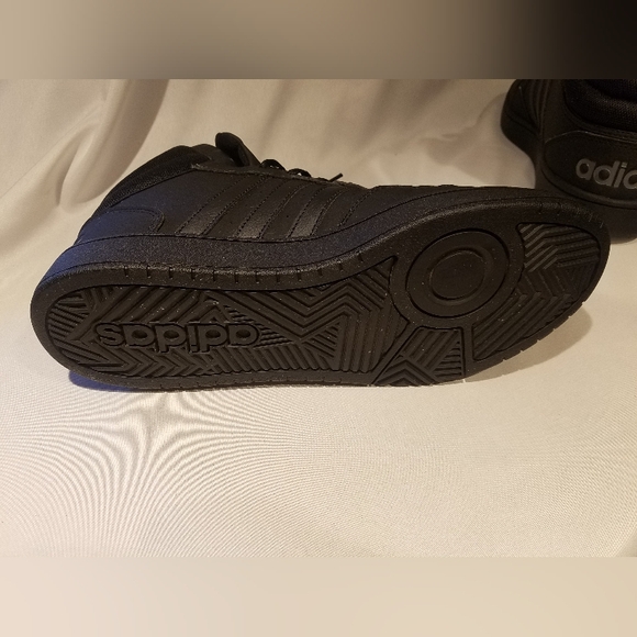 Men Adidas Hoops Mid Triple Black Shoes Sneakers Size 12 - Picture 8 of 8
